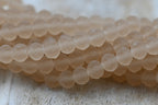 Transparent Glass Beads Strands, 100pc Faceted, Frosted, Rondelle, Camel