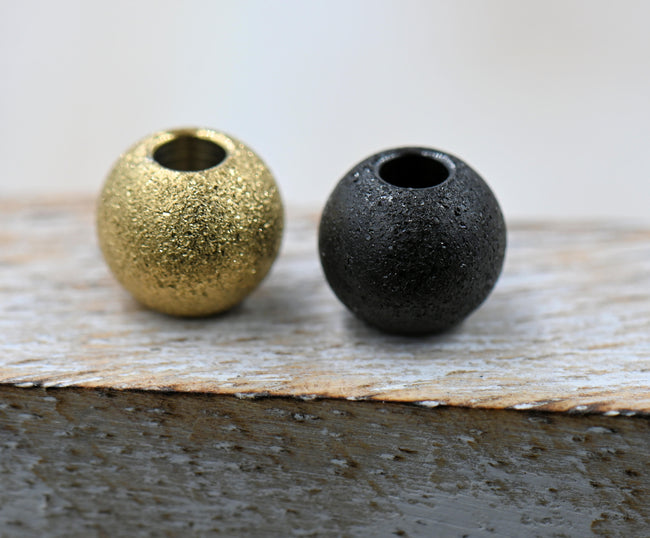 304 Stainless Steel 8mm Gold, Black, Rose Gold Textured Beads Hover Image