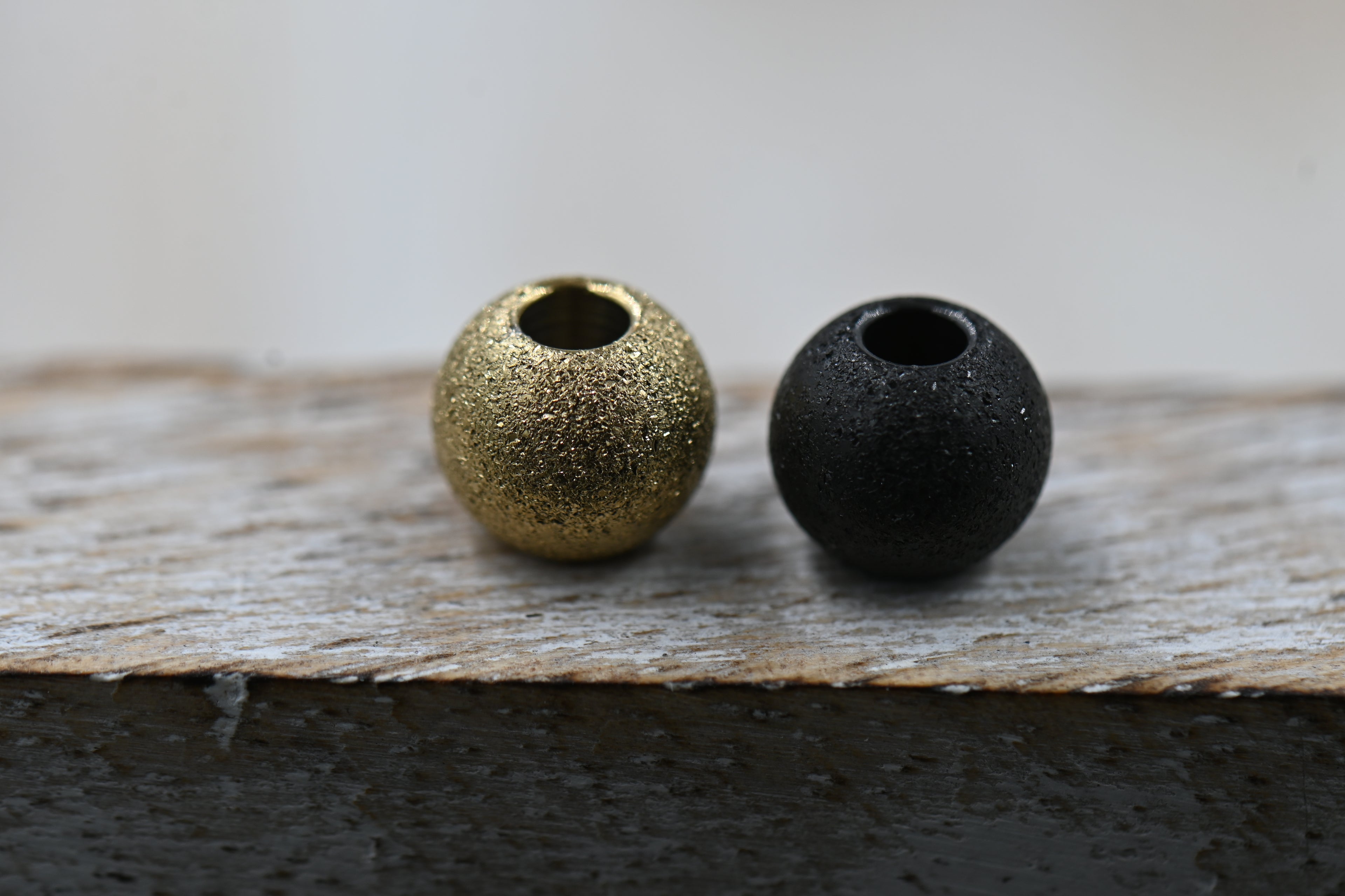 304 Stainless Steel 8mm Gold, Black, Rose Gold Textured Beads