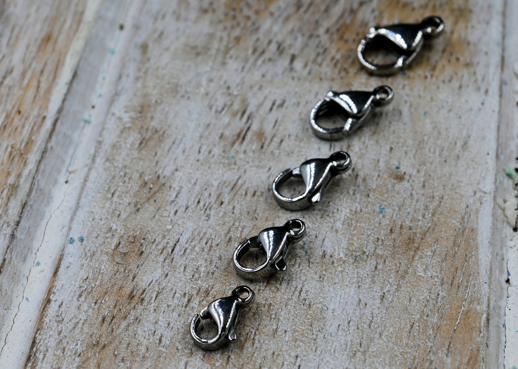 Jewelry Clasp 20pc Tarnish Resistant 304 Stainless Steel Lobster Claw Clasps, 9mm 10mm 11mm 13mm 15mm