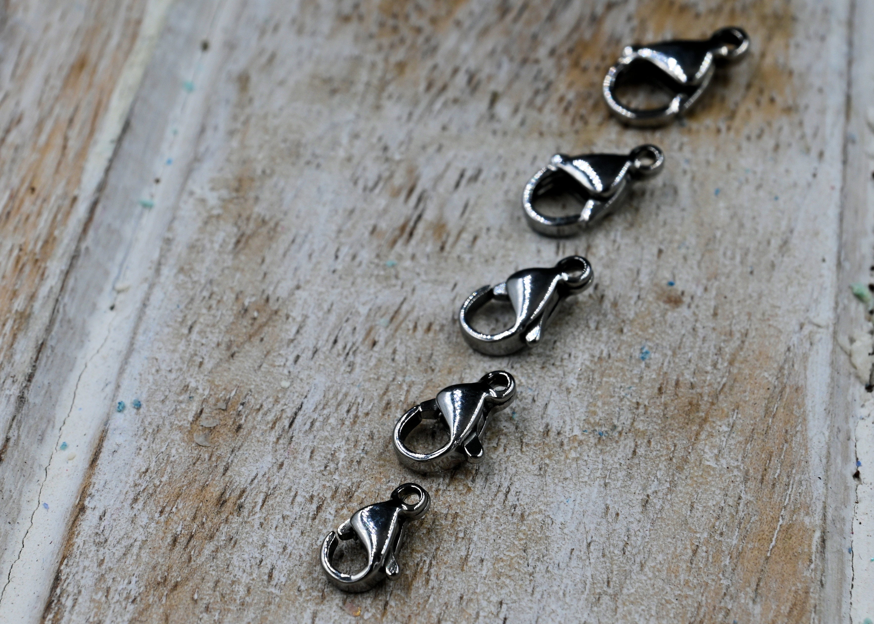 Jewelry Clasp 20pc Tarnish Resistant 304 Stainless Steel Lobster Claw Clasps, 9mm 10mm 11mm 13mm 15mm