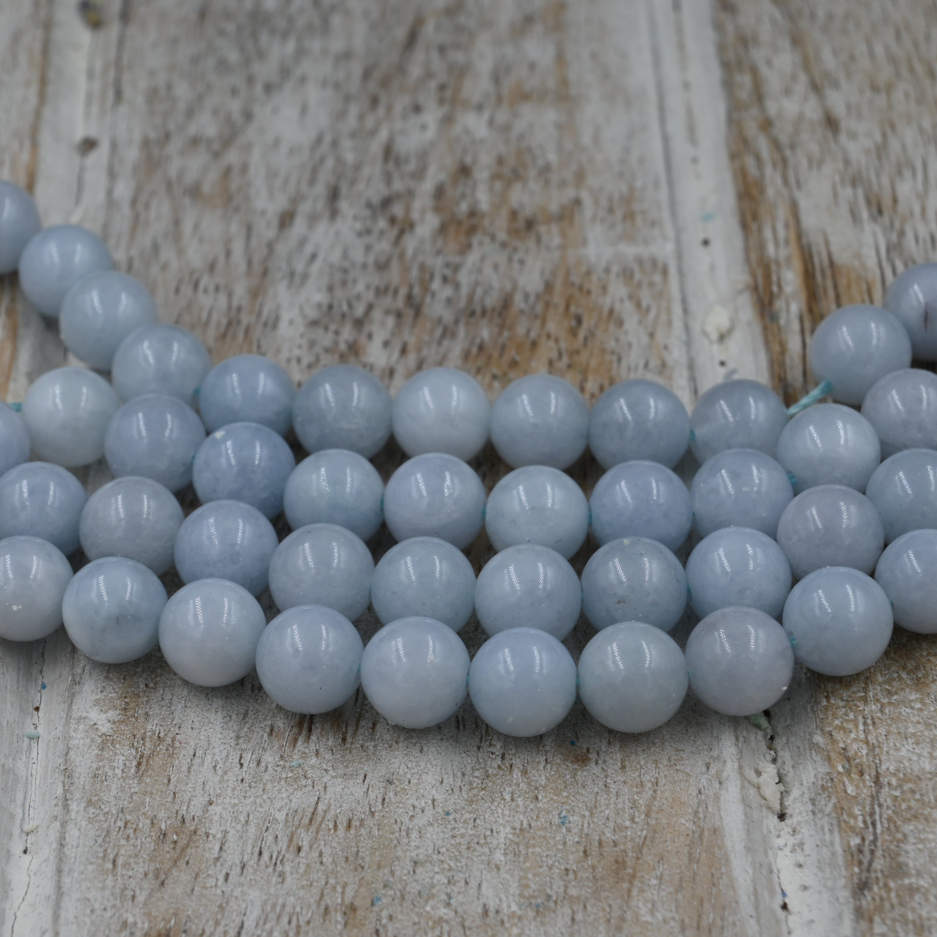 8mm Blue Quartz Beads Strands, Dyed & Heated, Imitation Aquamarine