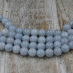 8mm Blue Quartz Beads Strands, Dyed & Heated, Imitation Aquamarine