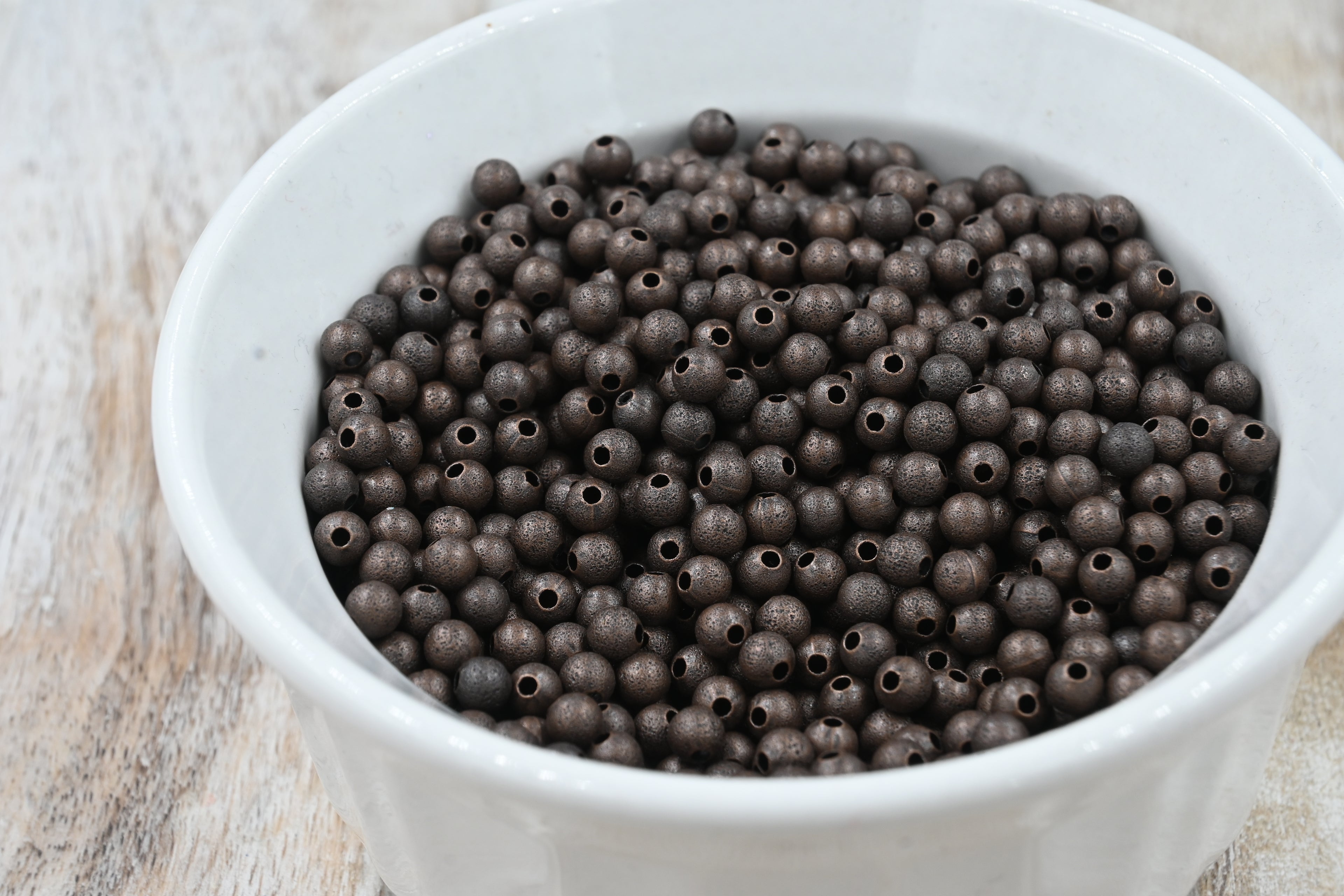 Antique Copper Stardust covered Brass 4mm Beads- 100