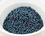 MIYUKI Round Rocailles Beads, 50gr Japanese Seed Beads, 8/0, Matte Metallic Blue Iris