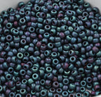 MIYUKI Round Rocailles Beads, 50gr Japanese Seed Beads, 8/0, Matte Metallic Blue Iris