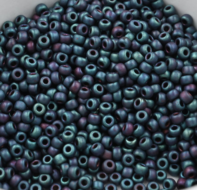 MIYUKI Round Rocailles Beads, 50gr Japanese Seed Beads, 8/0, Matte Metallic Blue Iris Hover Image