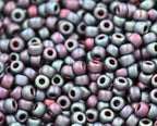 MIYUKI Round Rocailles Beads, 50gr Japanese Seed Beads, 8/0, Matte Metallic Blue Iris