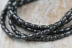 TWO STRANDS Hematite AAA, 3x5mm Rice Beads -16 inch strand