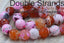 TWO STRANDS, Pink Faceted Natural Fire Crackle Agate Beads Strands, Round, 12mm