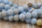 Light Blue Mocha Dyed Jade 4mm 6mm 8mm 10mm