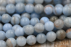 Light Blue Mocha Dyed Jade 4mm 6mm 8mm 10mm