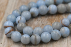 Light Blue Mocha Dyed Jade 4mm 6mm 8mm 10mm