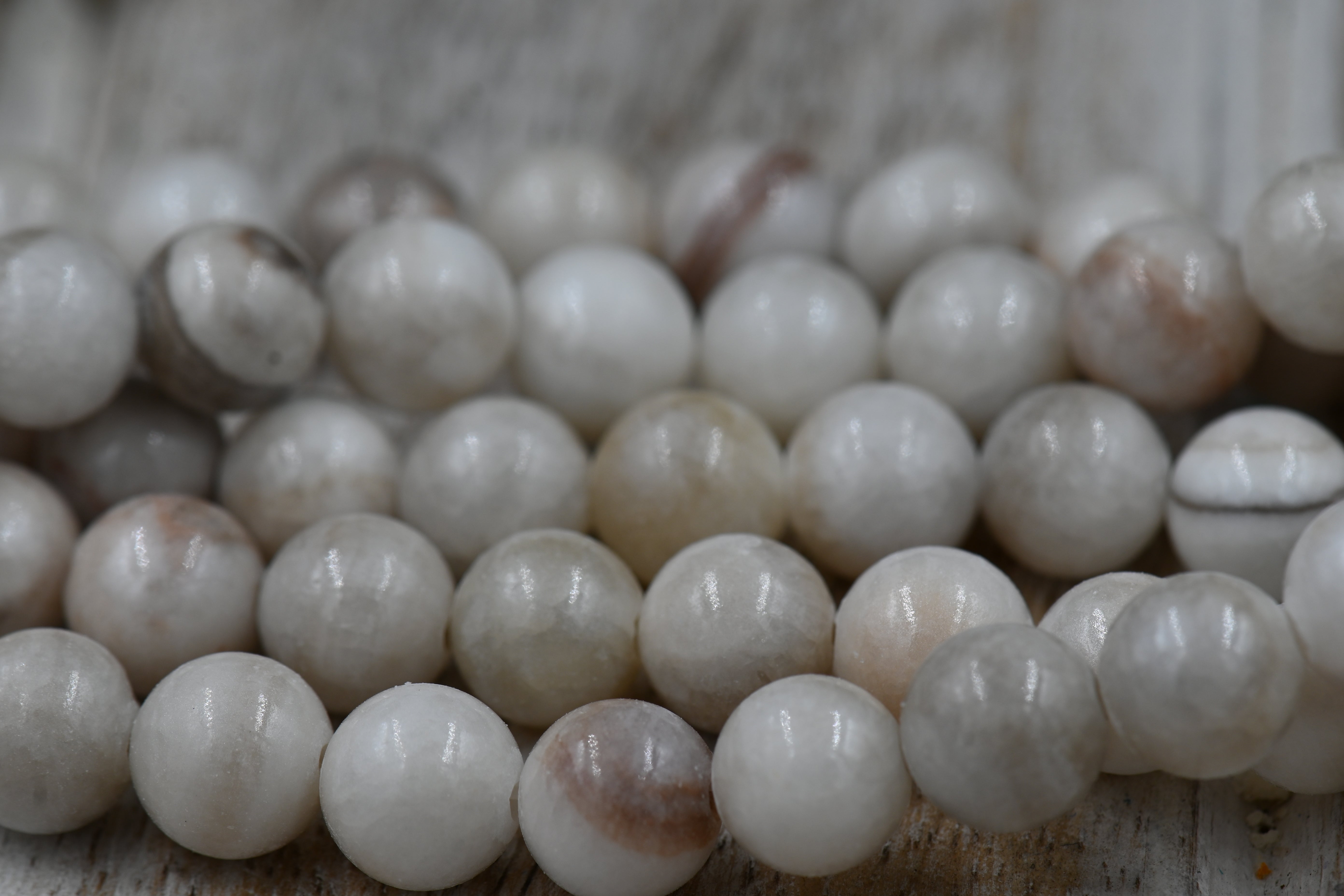 TWO STRANDS White Mocha Dyed Jade 4mm 6mm 8mm 10mm