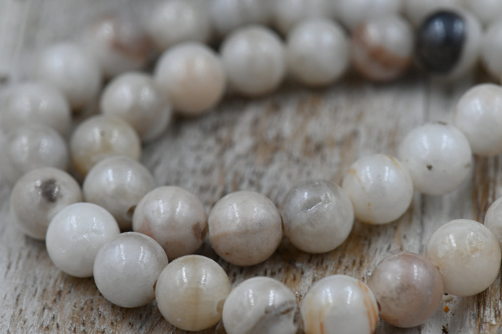 White Mocha Dyed Jade 4mm 6mm 8mm 10mm