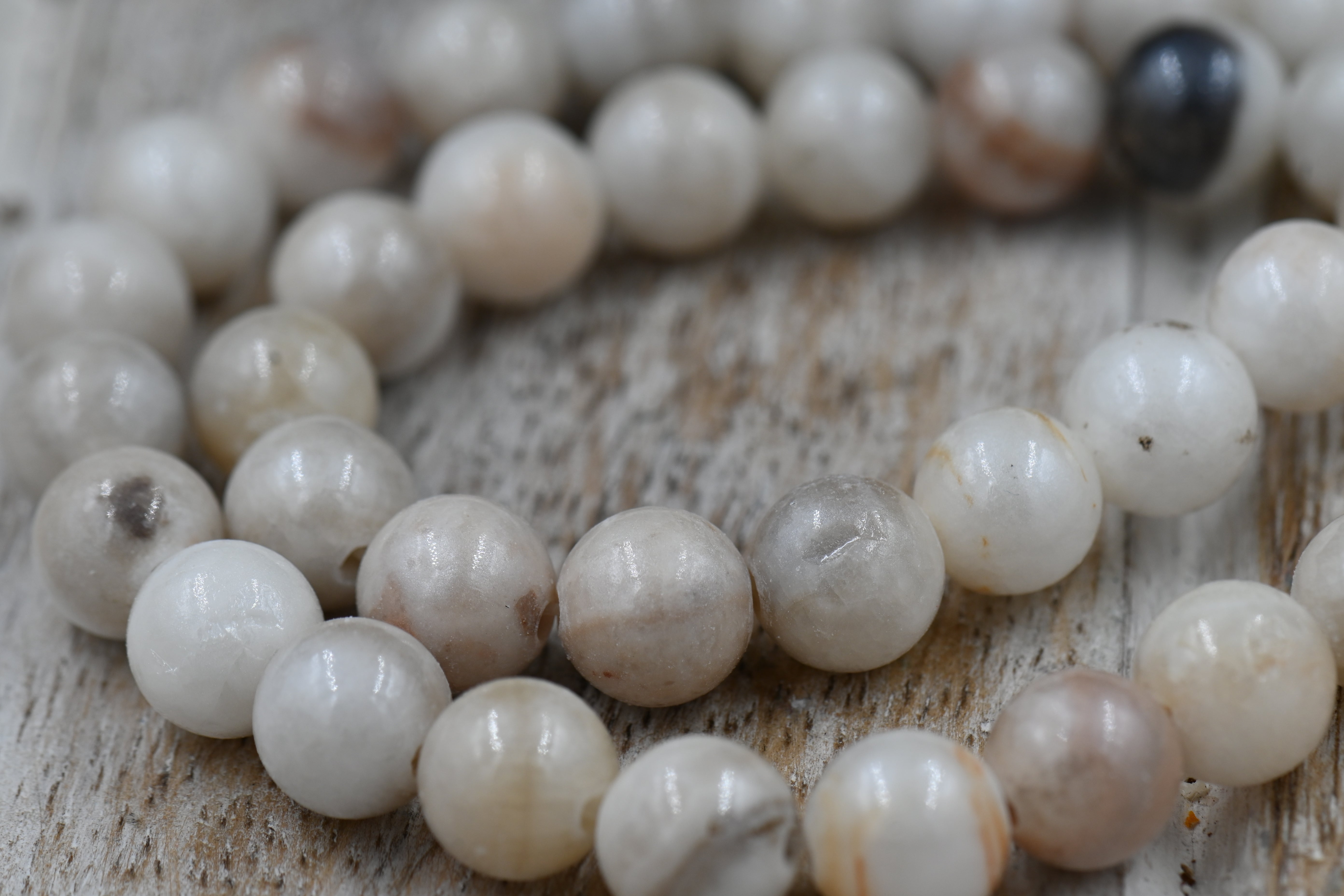 TWO STRANDS White Mocha Dyed Jade 4mm 6mm 8mm 10mm