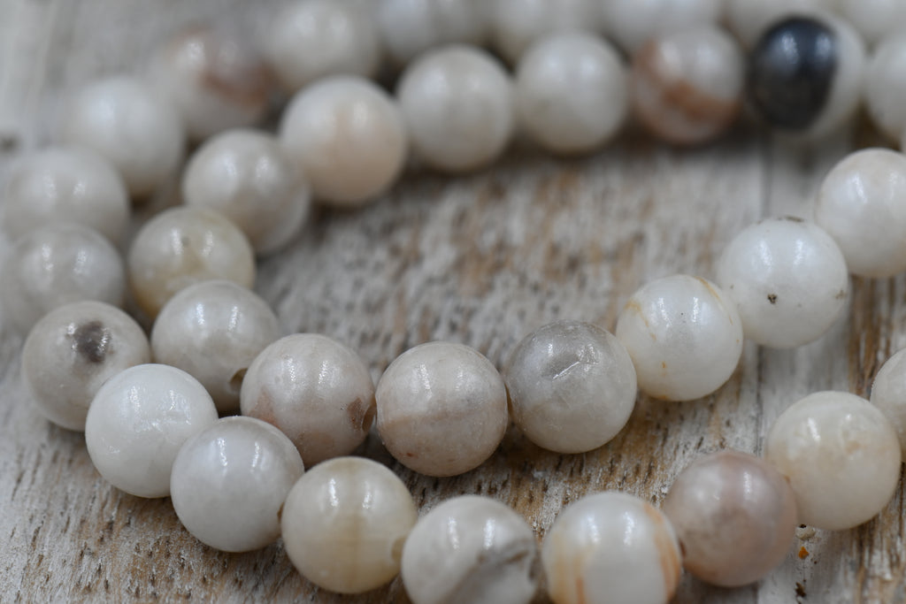 White Mocha Dyed Jade 4mm 6mm 8mm 10mm