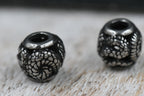304 Stainless Steel European Beads, Large Hole Beads, Rondelle with Snake, Antique Silver, 9.5x9.5mm