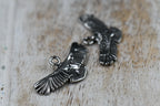 TWO Eagle Charms, 304 Stainless Steel Pendants, Antique Silver, 13x25x2mm