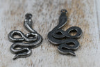 Snake Charm, 2pc 304 Stainless Steel Pendants, Antique Silver, 32x17x2mm