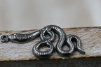 Snake Charm, 2pc 304 Stainless Steel Pendants, Antique Silver, 32x17x2mm