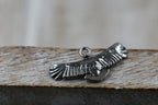 TWO Eagle Charms, 304 Stainless Steel Pendants, Antique Silver, 13x25x2mm
