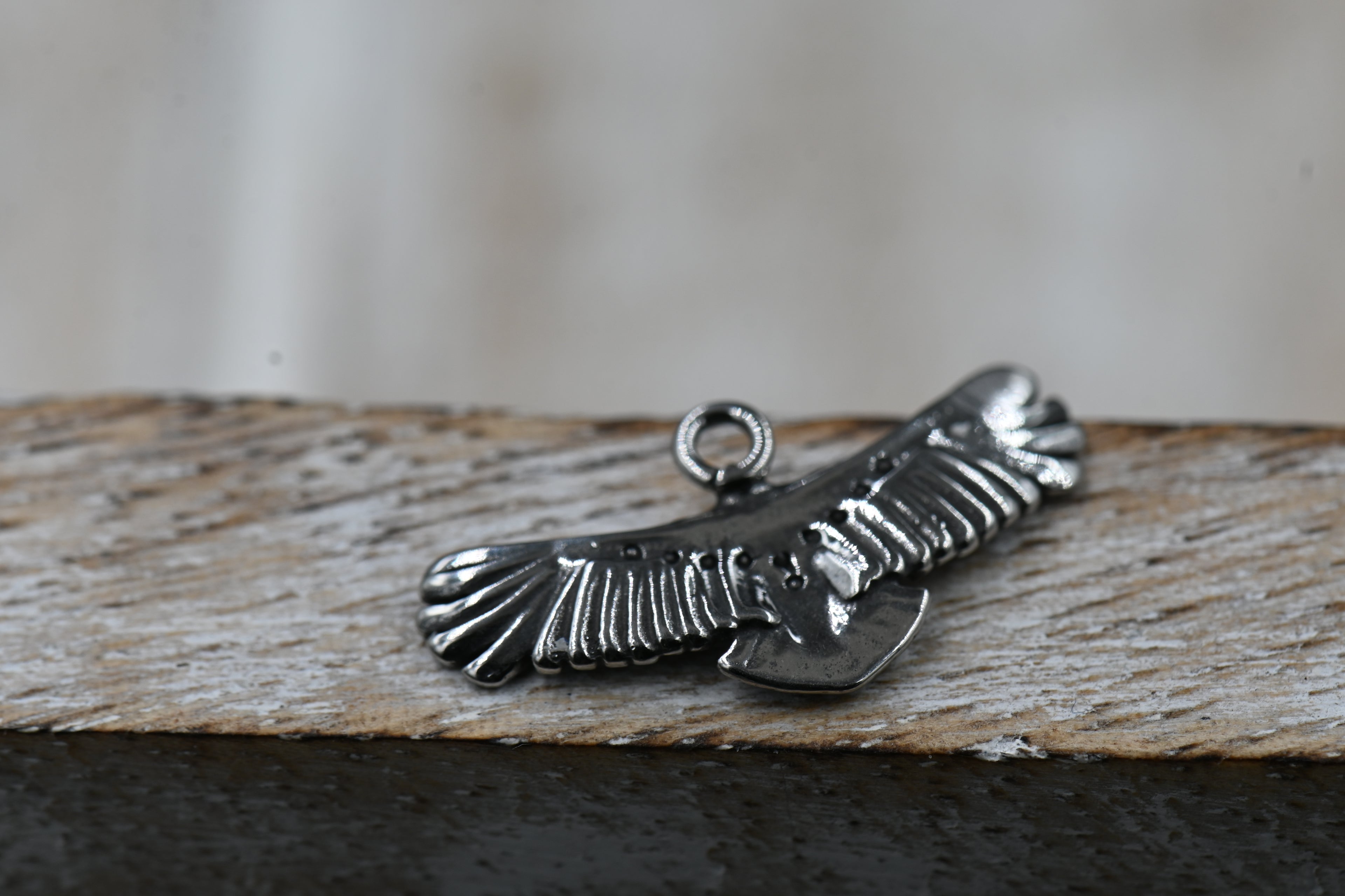 TWO Eagle Charms, 304 Stainless Steel Pendants, Antique Silver, 13x25x2mm