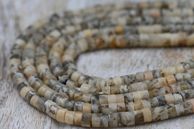 Feldspar Beads Strands, Heishi Beads, Flat Round/Disc, 4x2.5mm, 15.5" Hover Image