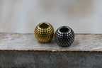 Beaded 304 Stainless Steel European Beads, Large Hole Beads, Rondelle, Gold or Antique Silver, 10.5x8.5mm