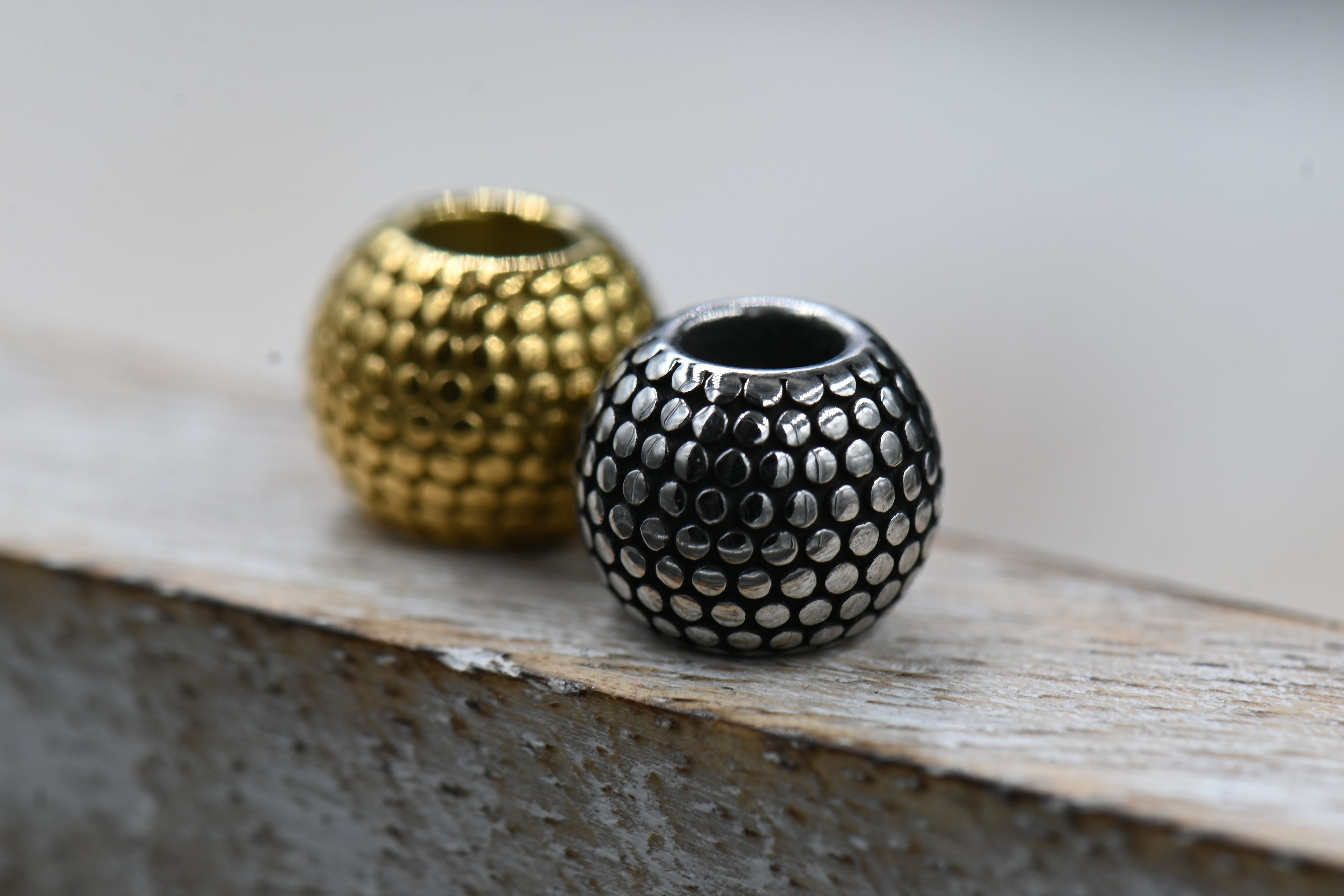 Beaded 304 Stainless Steel European Beads, Large Hole Beads, Rondelle, Gold or Antique Silver, 10.5x8.5mm