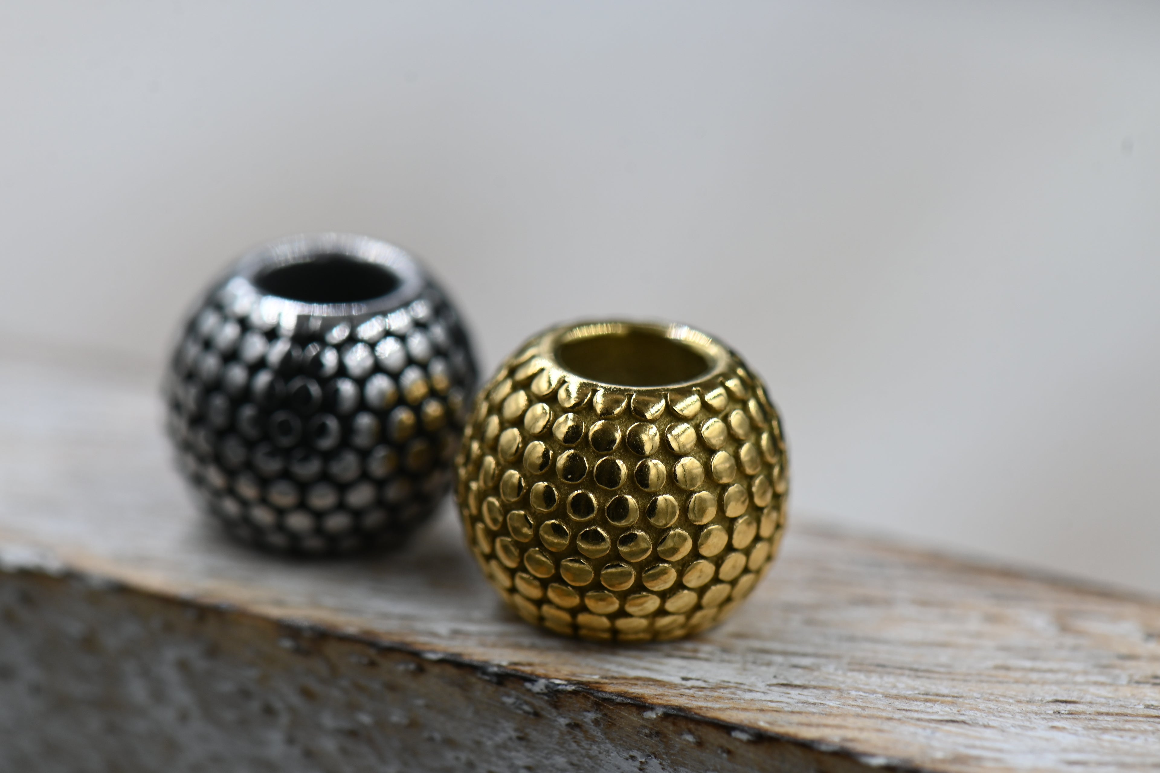 Beaded 304 Stainless Steel European Beads, Large Hole Beads, Rondelle, Gold or Antique Silver, 10.5x8.5mm