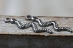 Tarnish Resistant 304 Stainless Steel Pendants, 4pc, Snake, Stainless Steel Color, 28x6x1.5mm