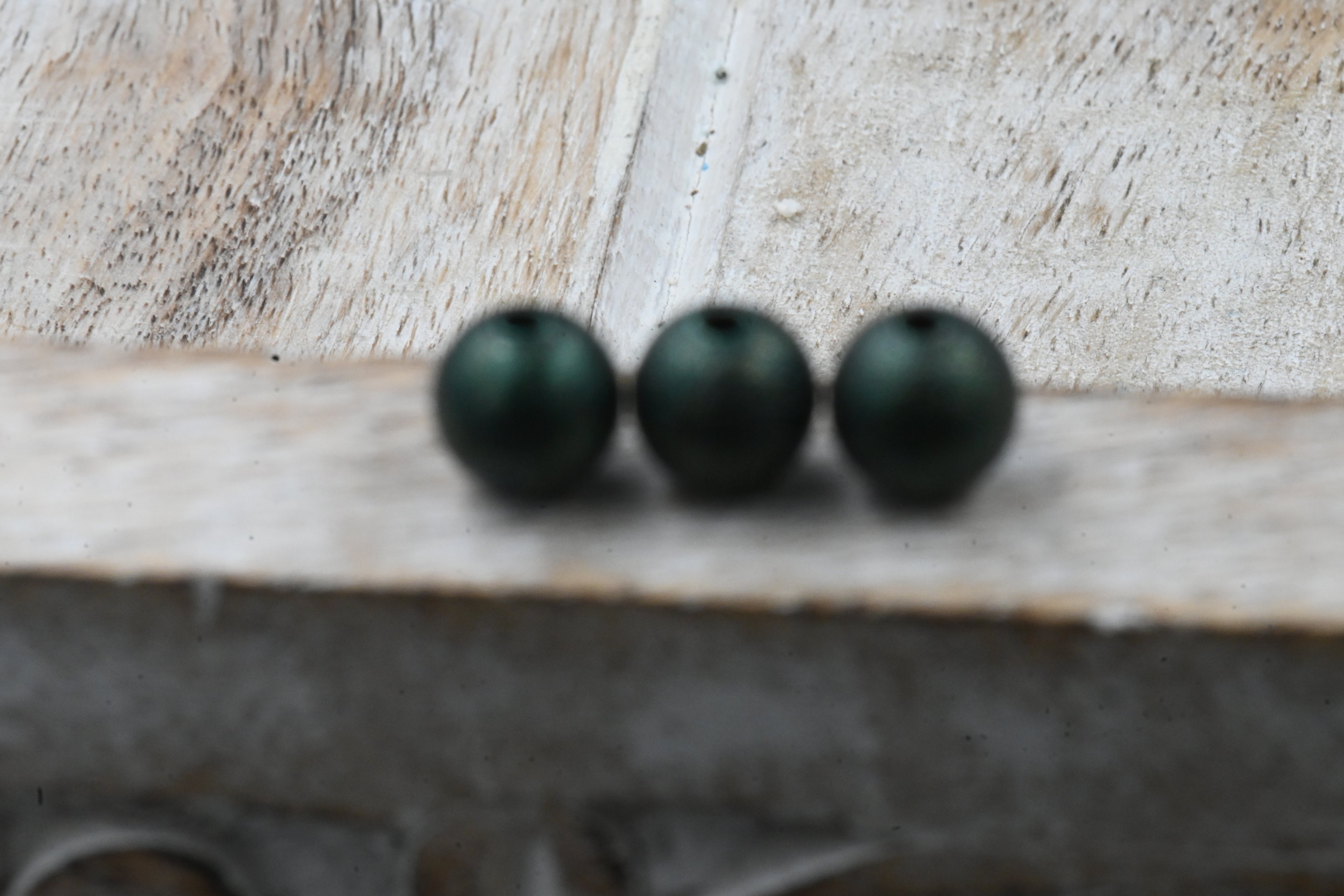 Dark Spruce Green Textured Brass 8mm Beads- 50
