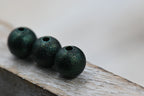 Dark Spruce Green Textured Brass 8mm Beads- 50