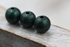 Dark Spruce Green Textured Brass 8mm Beads- 50