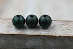 Dark Spruce Green Textured Brass 8mm Beads- 50