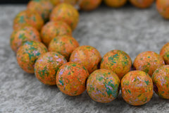 14mm Spring Yellow Wood Beads, 12-inch Strand