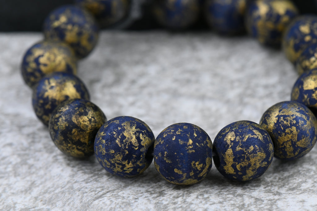 Blue Gold Frosted Wood, 14mm