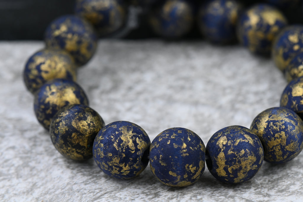 Blue Gold Frosted Wood, 14mm