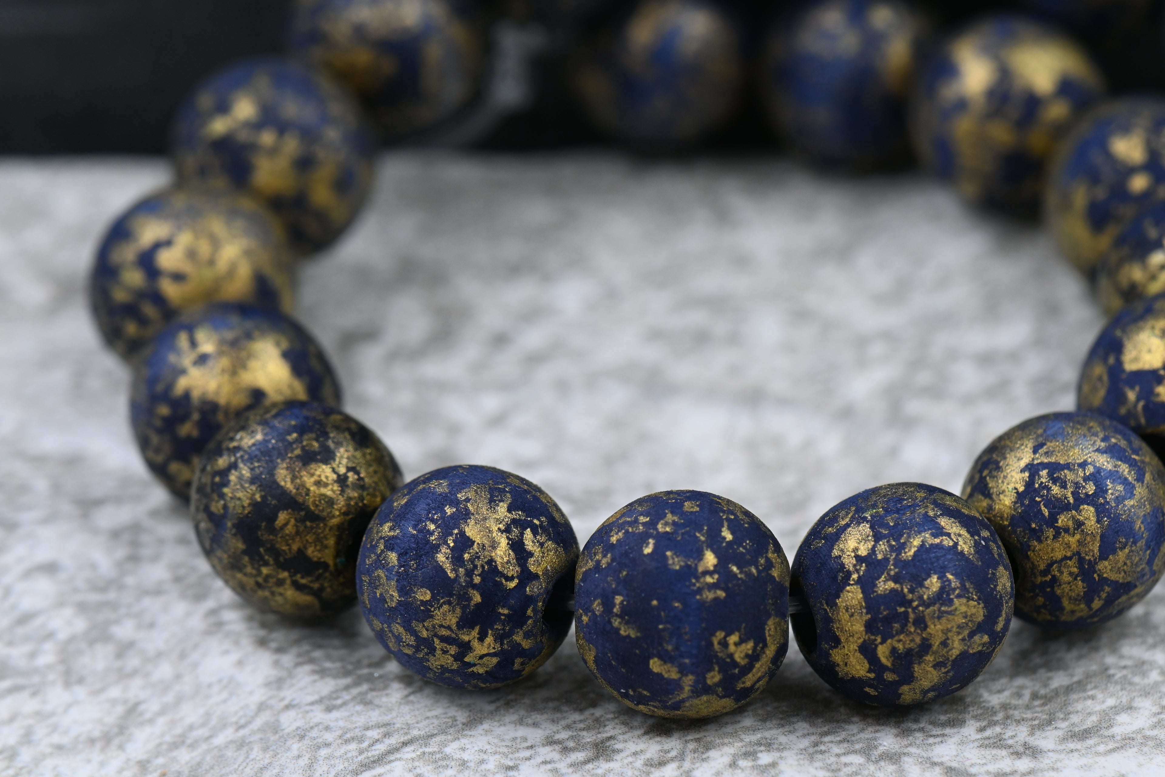 Blue Gold Frosted Wood, 14mm