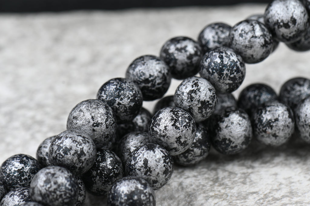 Black Silver Frosted Wood, 10mm