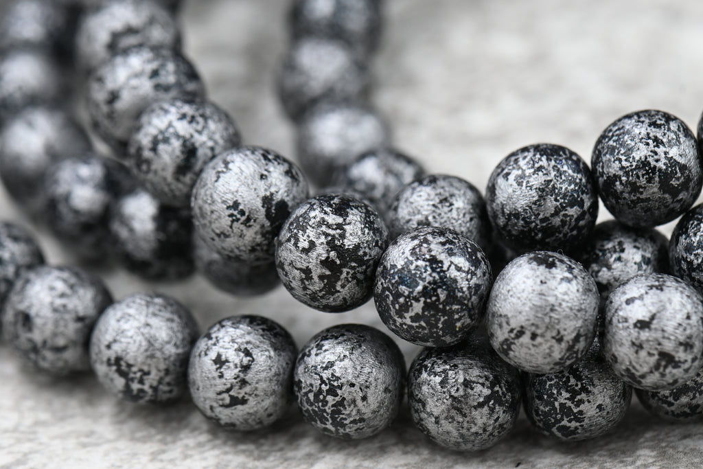 Black Silver Frosted Wood, 10mm