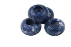 Large Hole Jade, Blue European Beads, Round 15mm, 10pc