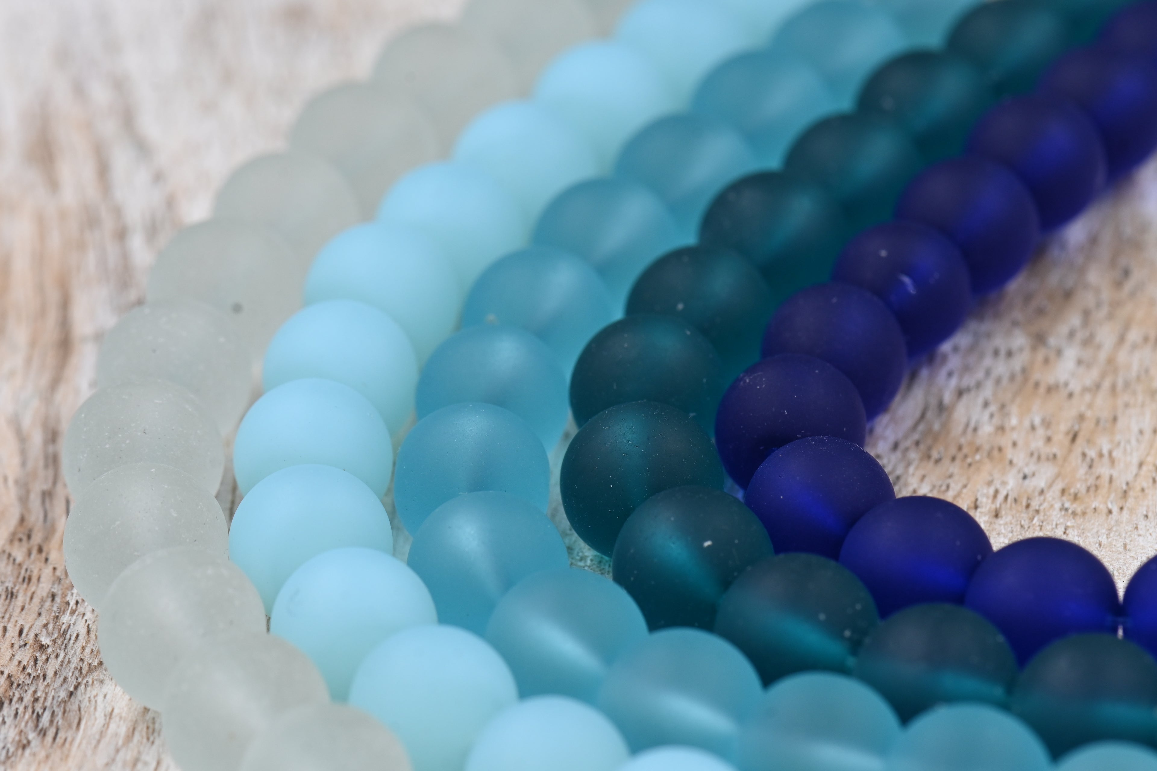 Blue Sea glass 10mm Beach Glass Beads