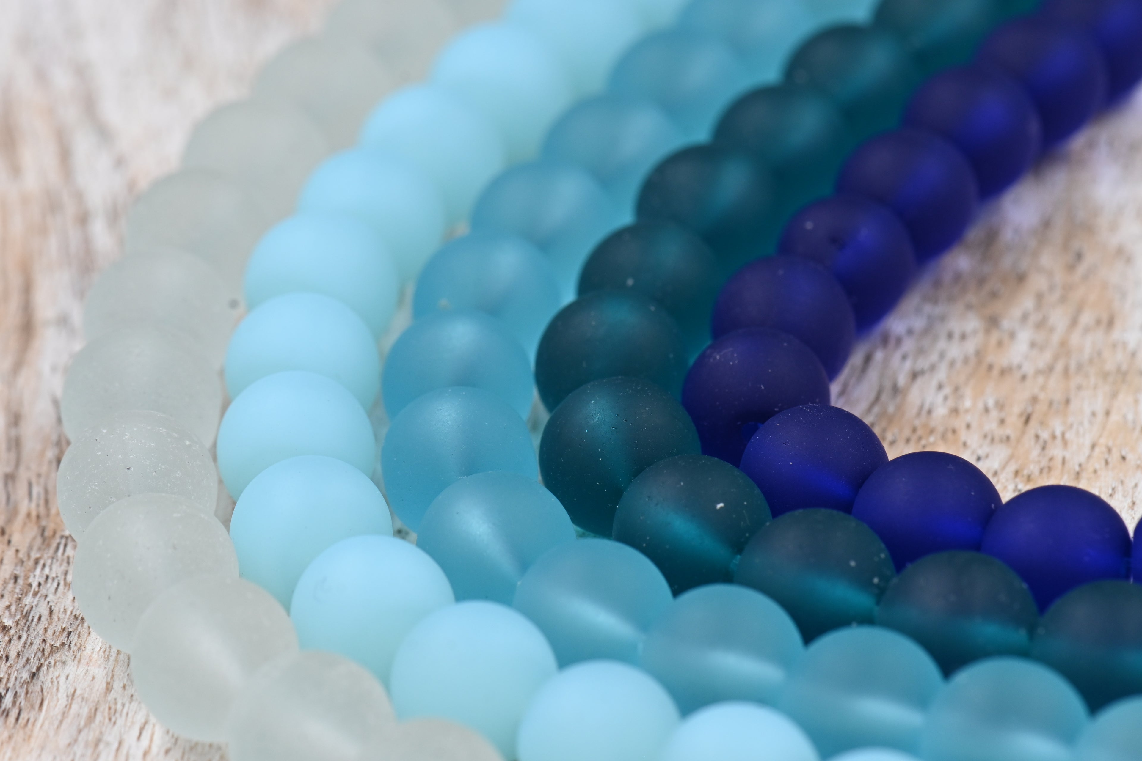 Blue Sea glass 10mm Beach Glass Beads
