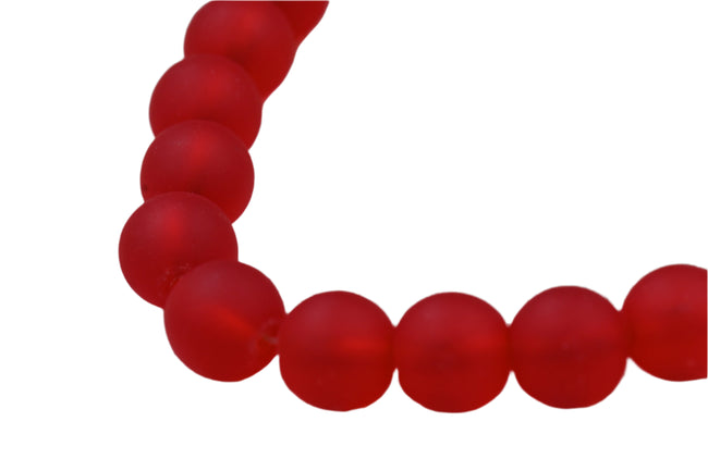 Cherry Red Sea glass 10mm Beach Glass Beads Hover Image