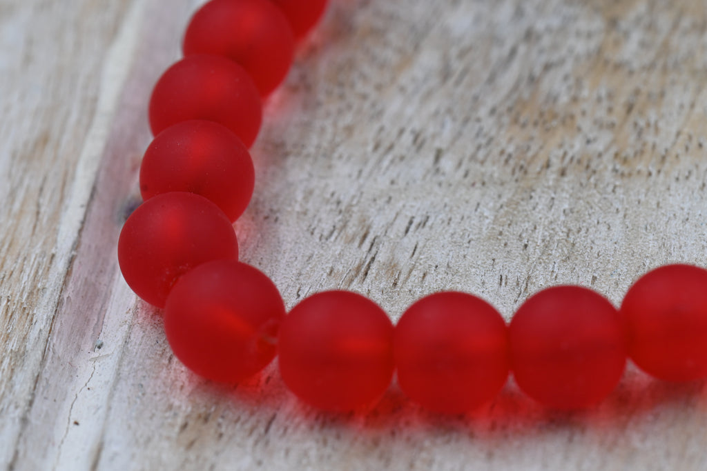 Orange Yellow Sea glass 10mm Beach Glass Beads