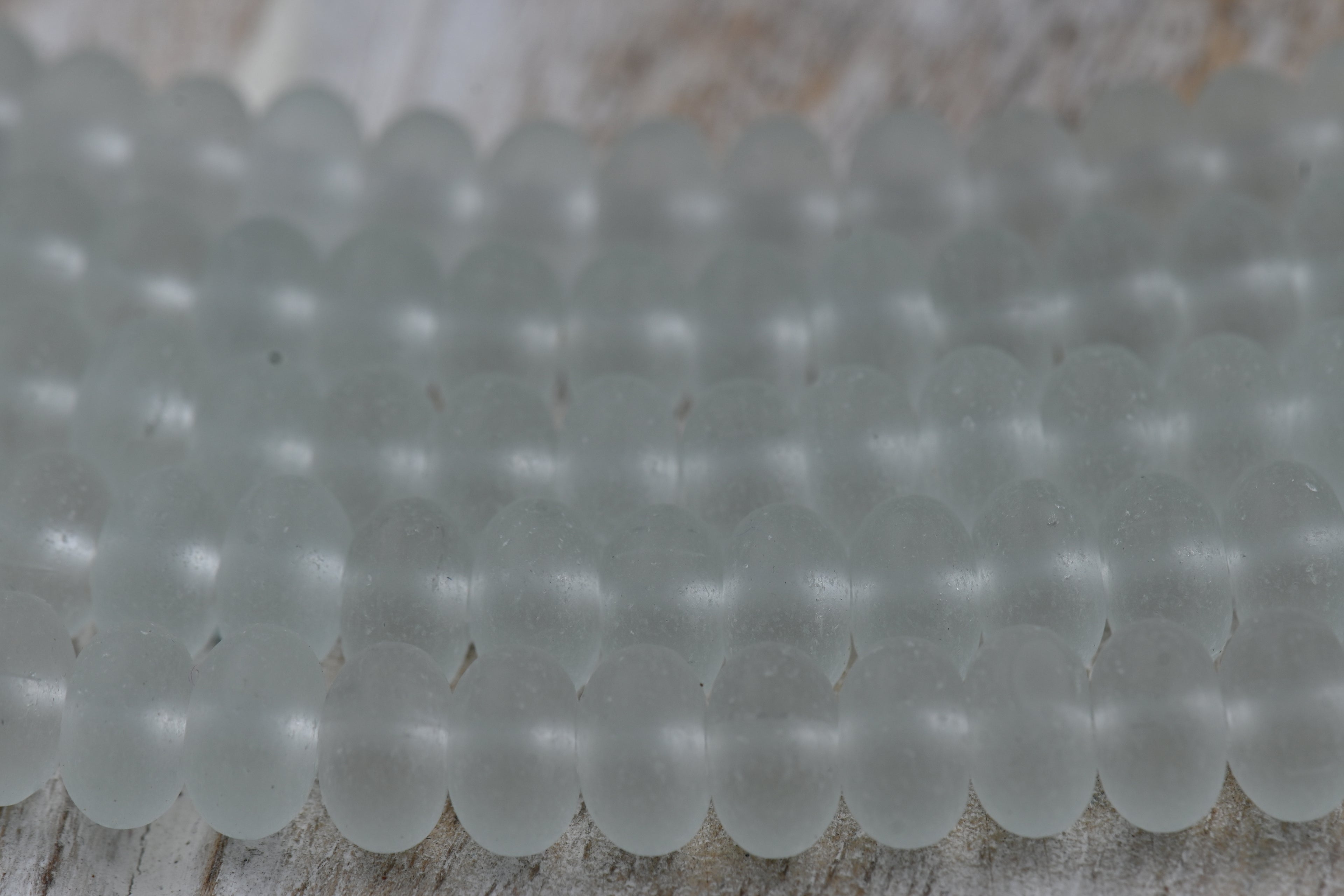 Seaglass Rondelle 8x5mm Beach Glass Beads 10pc