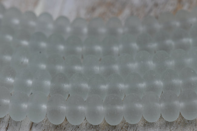 Seaglass Rondelle 8x5mm Beach Glass Beads 10pc Main Image