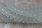 Seaglass Rondelle 8x5mm Beach Glass Beads 10pc